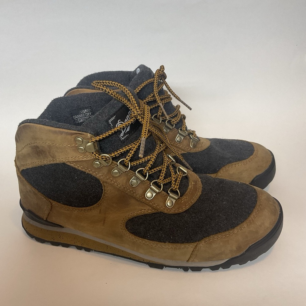Danner Jag Wool Elk Brown Hiking Trail Waterproof Leather Boots‎ Womens Sz 9.5